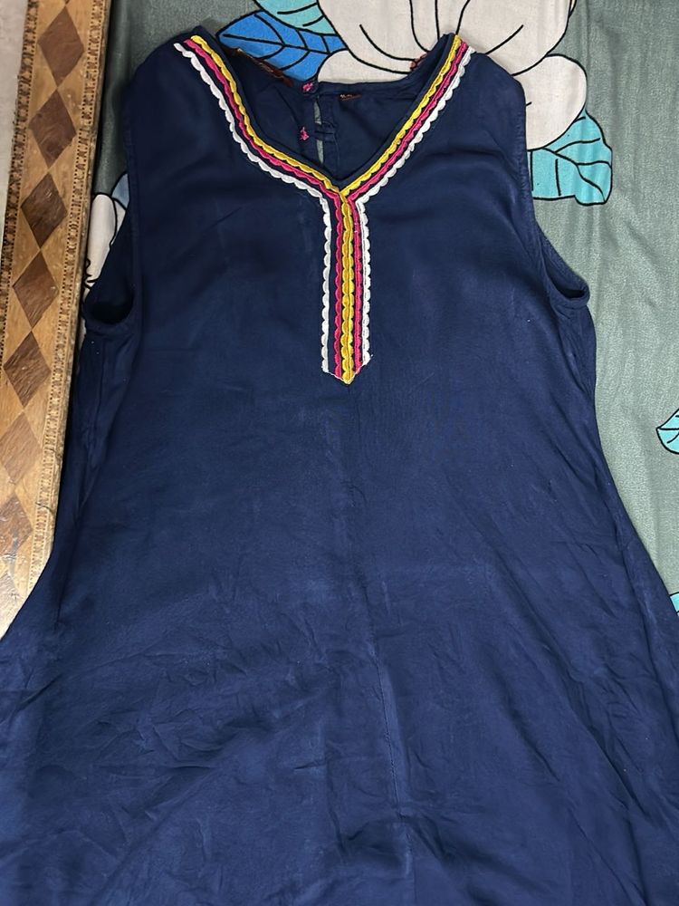 Ethnic Navy Blue Kurta frok