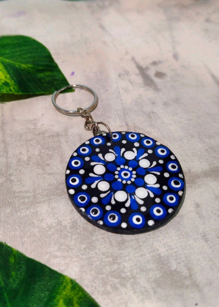 CUSTOMISED MANDALA ART HAND PAINTED KEYCHAINS🎀