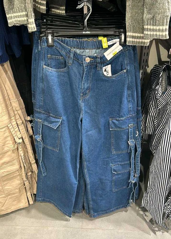 Blue Denim Cargo Shorts