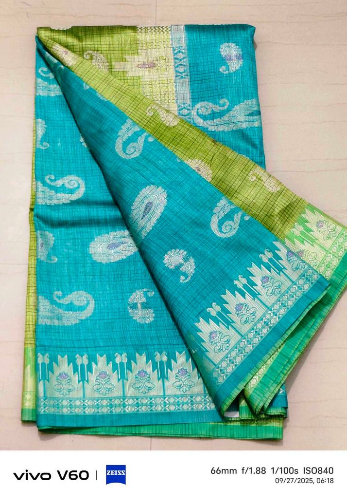 Elegant Blue &amp; Green Saree