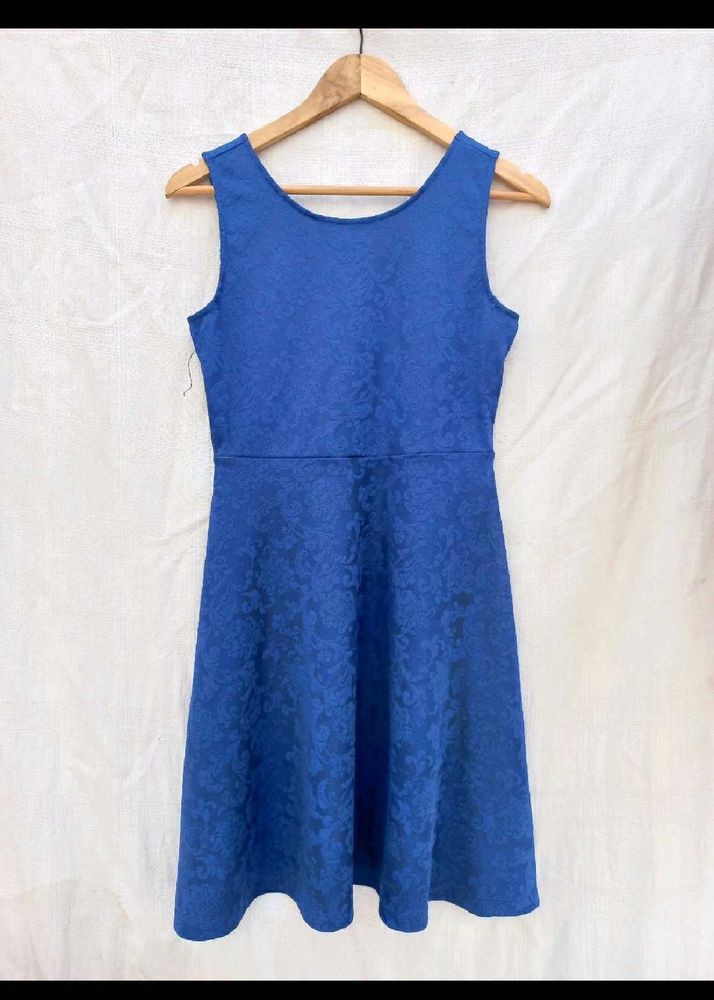 Blue Fit &amp; Flare Dress