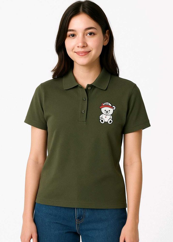 Olive Green Bear Polo