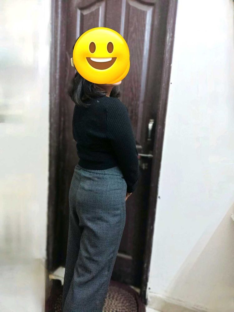 Straight High Waist  Trousers Pant