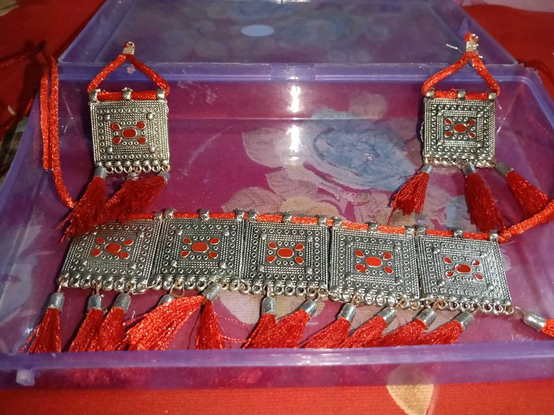 Red Tassel Jewelry Set