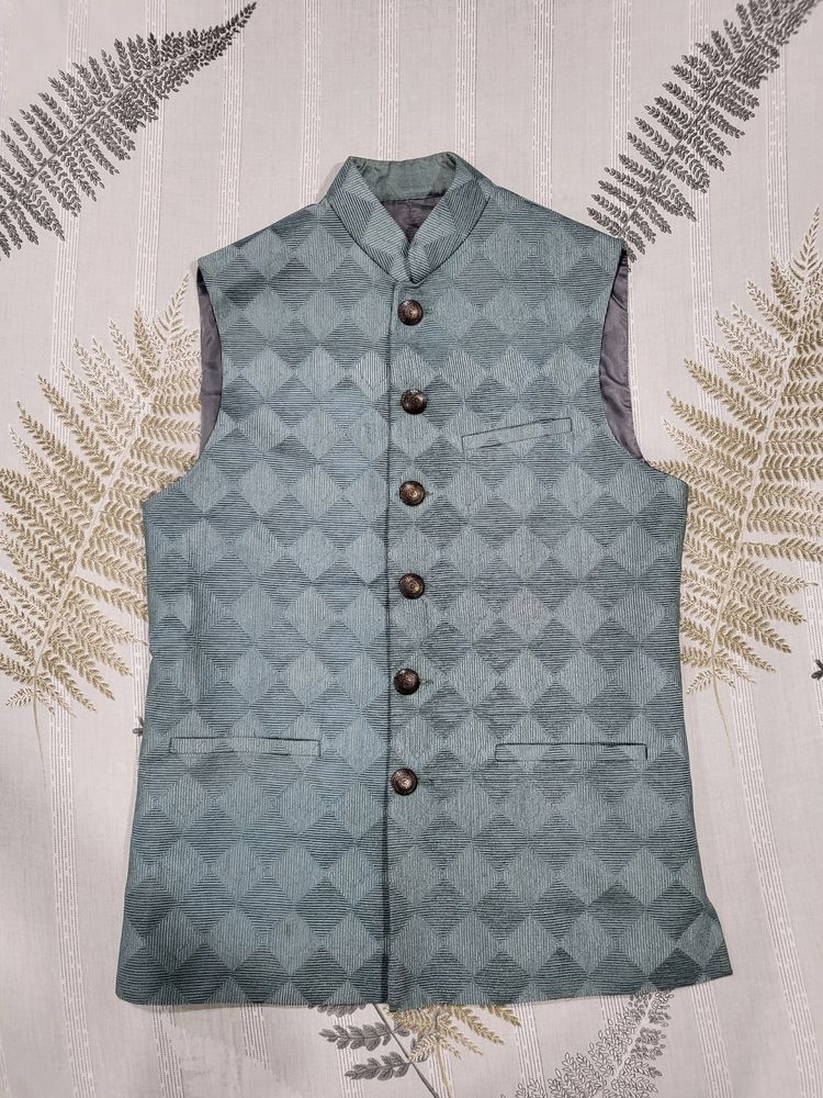 MEN Teal Ethnic Jacket