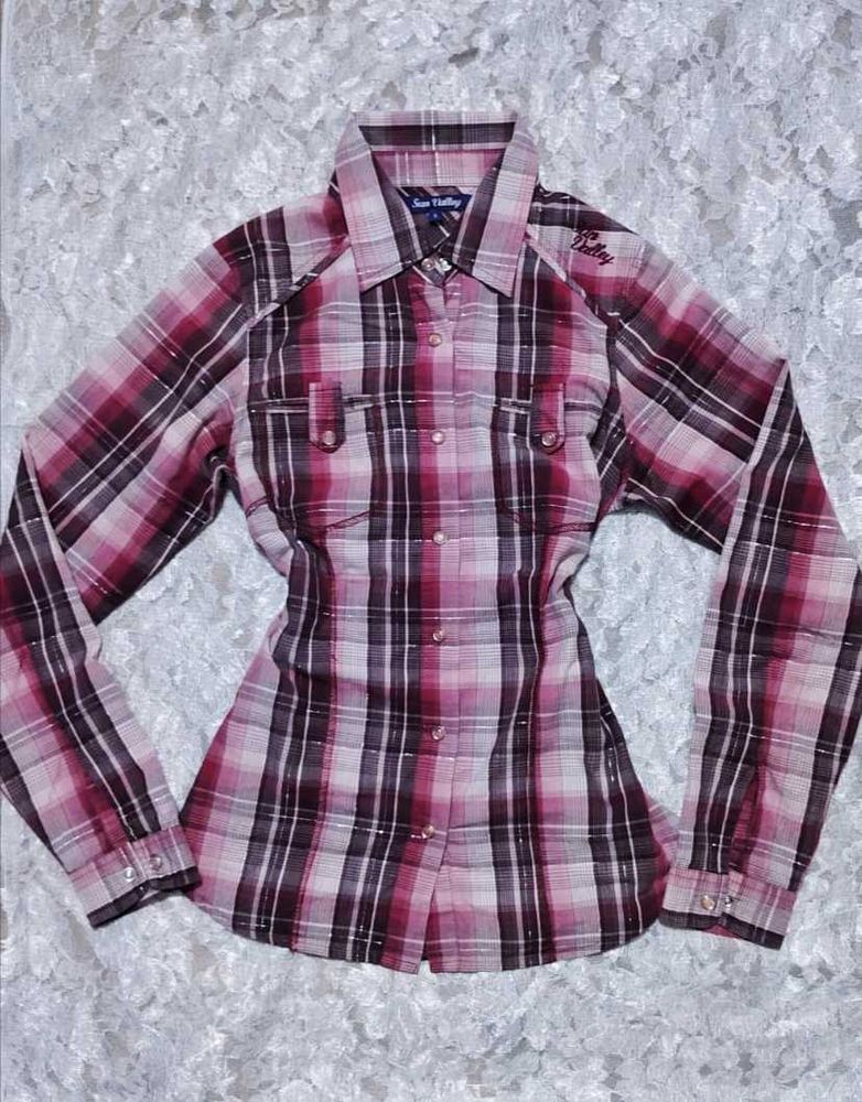 Sun Valley Pink Plaid Fitted Shirt