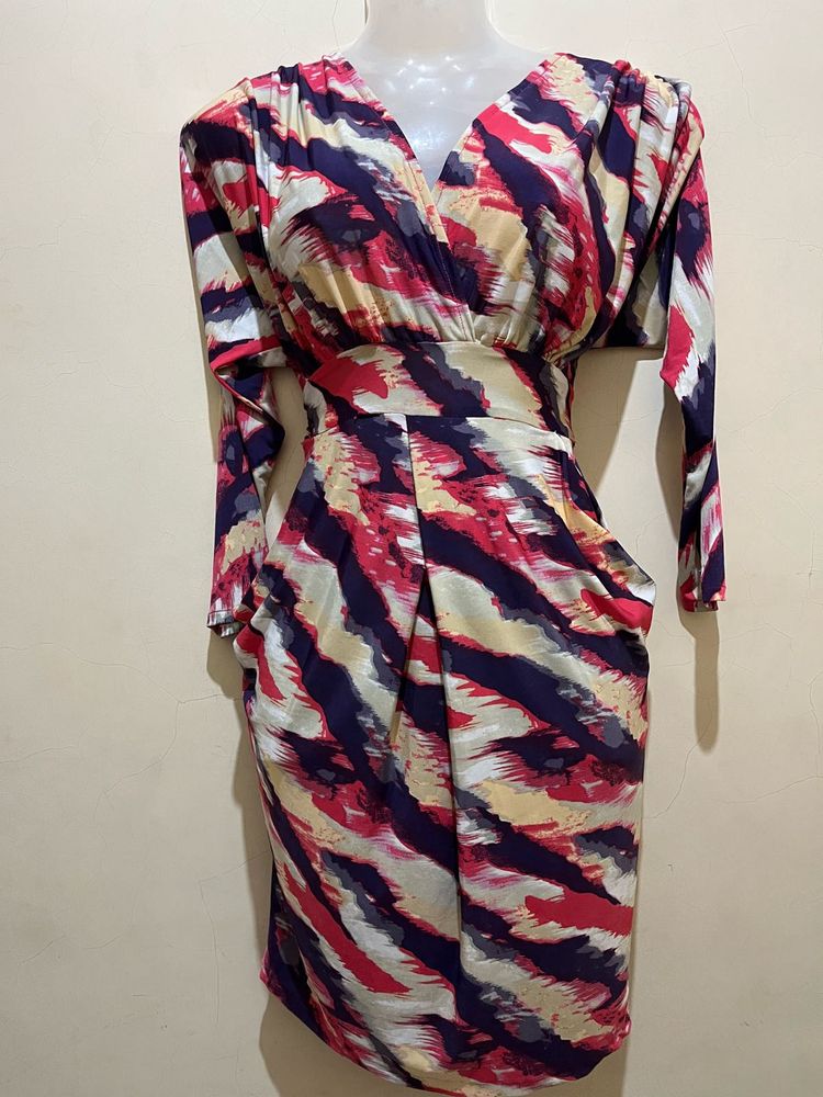 Chromatic Abstract Print Dress