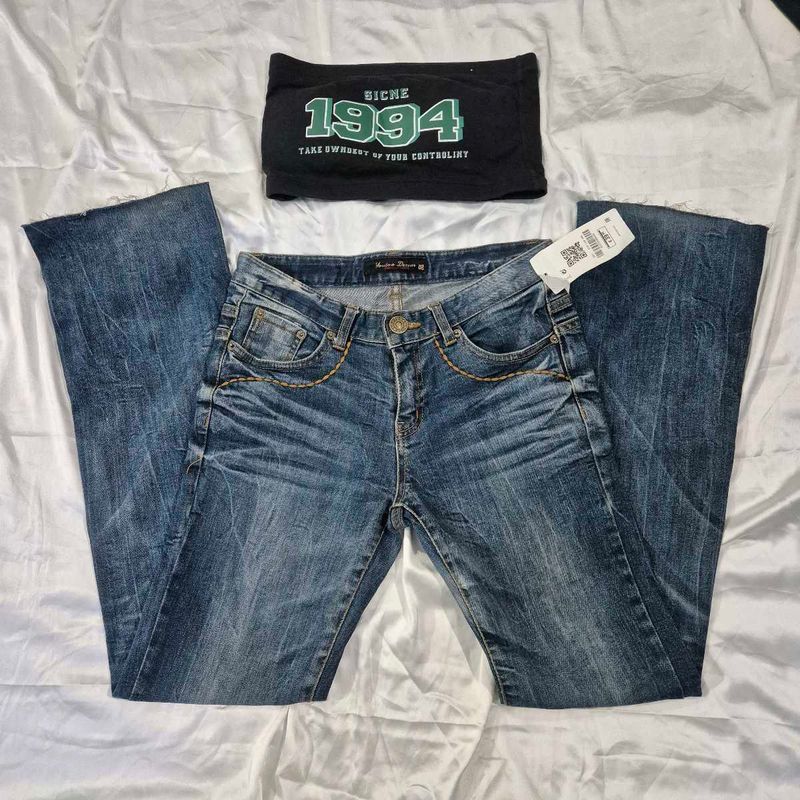 low waist straight fit Y2K Denim Jeans