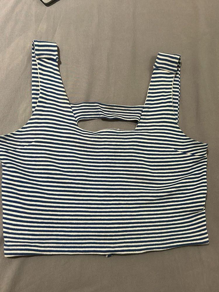Curated Stripped BlueWhite Top