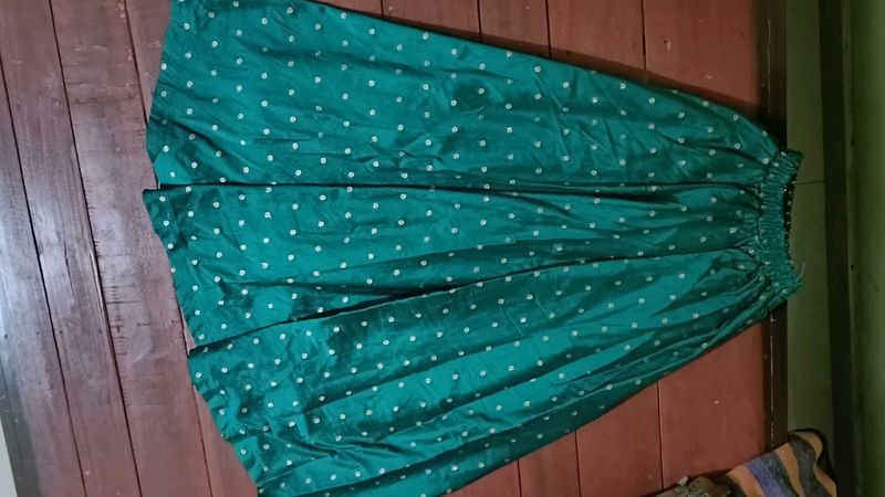 Gold Spotted Green Skirt