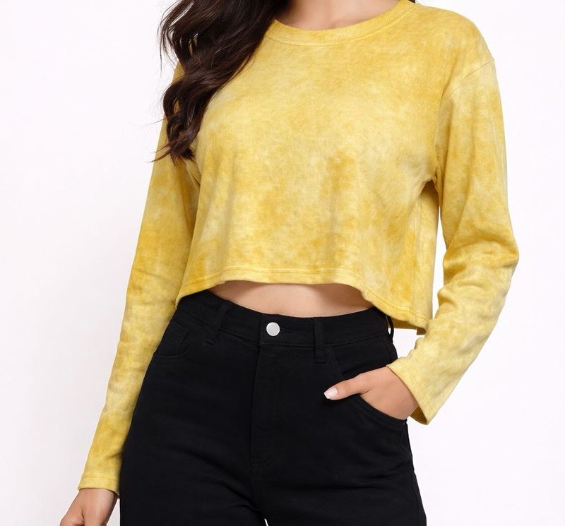 Yellow Crop Top - Trendy &amp; Chic