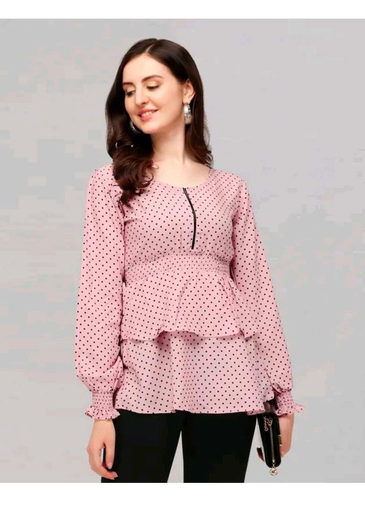 Pink Polka Dot Top