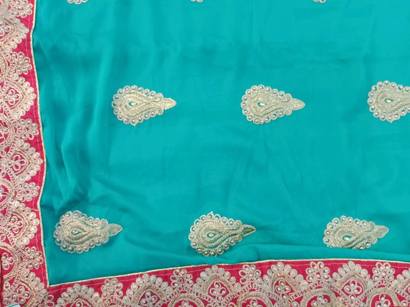 Teal Green Saree.not Used Brand New One