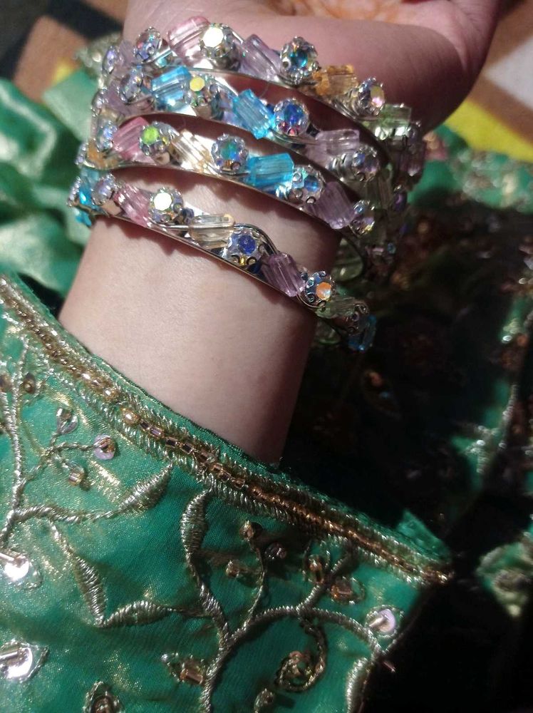 Colorful Crystal Bangle Set