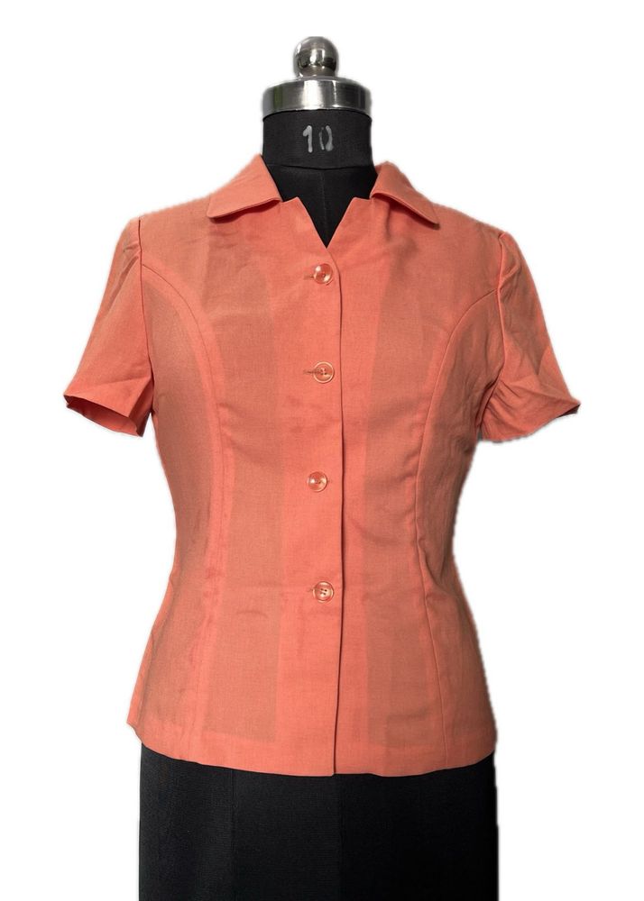 Peach Short Sleeve Blouse