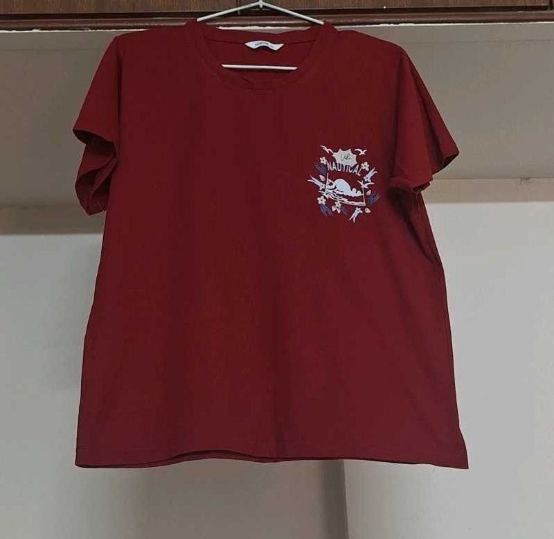 Nautica Maroon T-Shirt