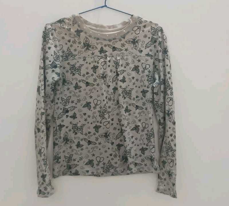 Patterned Long Sleeve Top
