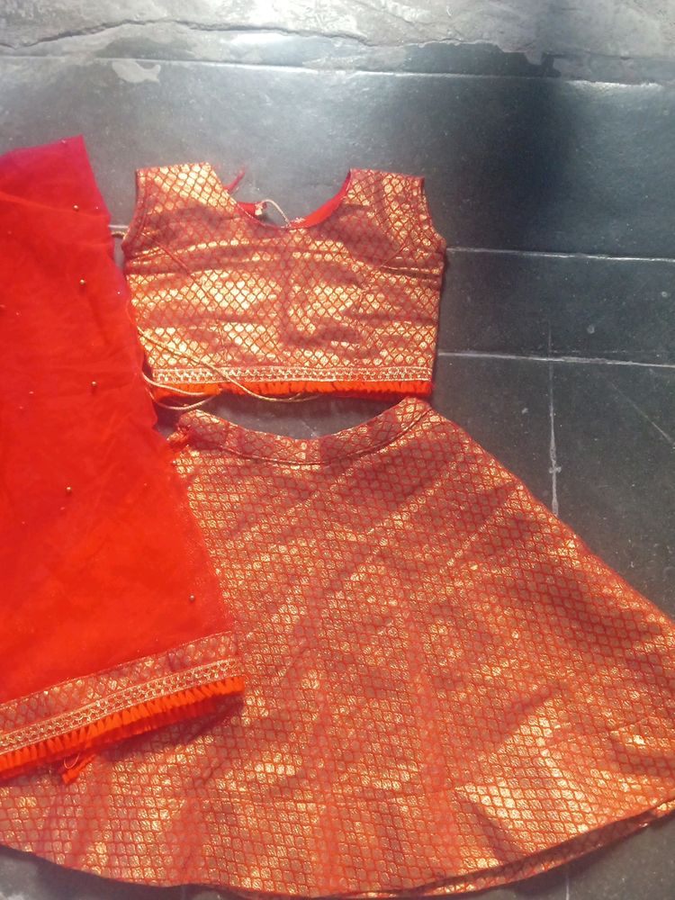 Red Lehenga Choli 1/2 Years Baby Girl
