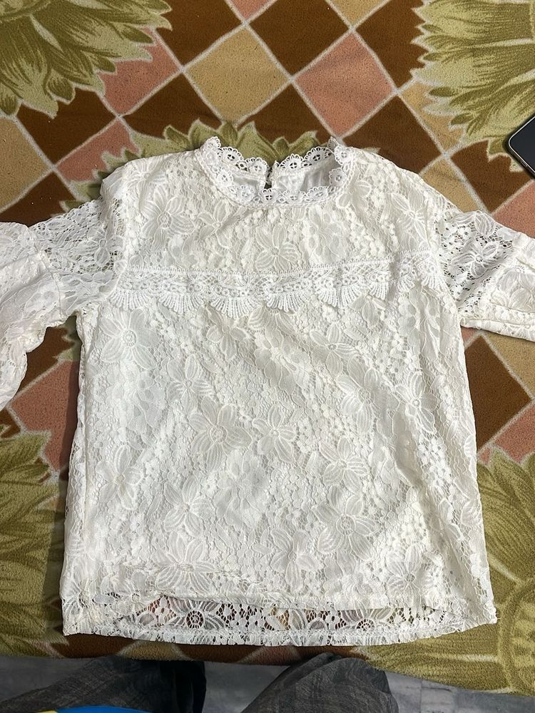 Elegant White Lace Blouse