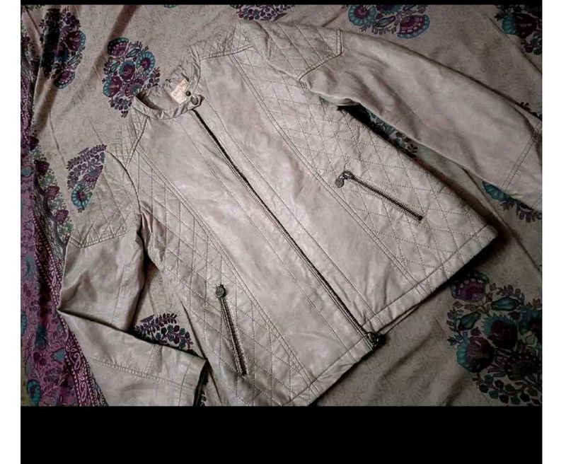 Grey Leather Jacket