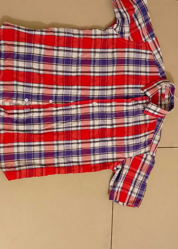 Red &amp; Purple Plaid Button-Down