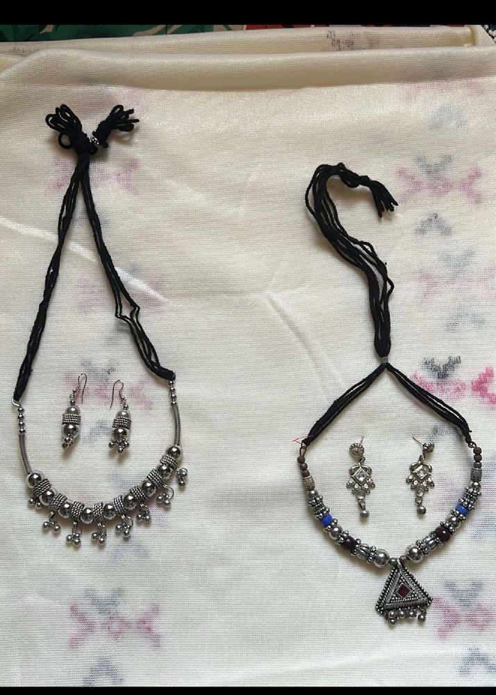 Combo Of 2-Oxidized Jewellery Sets With Earrings