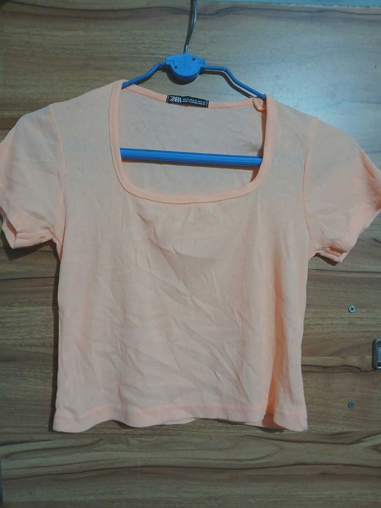 Peach Cropped Top