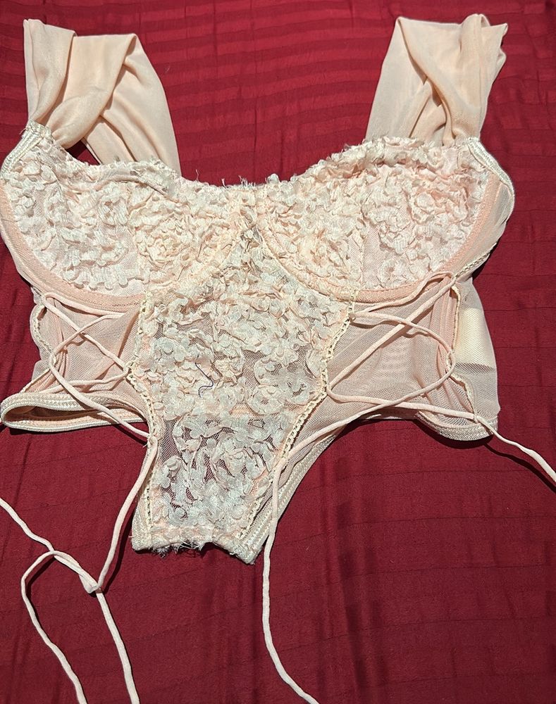 urbanic baby pink knot cami top