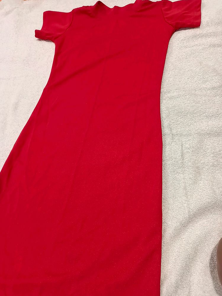 Soft Red Bodycon Dress