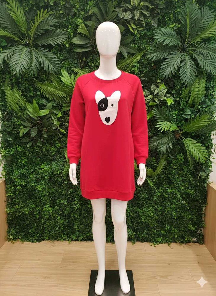 Red Dog Print Dress