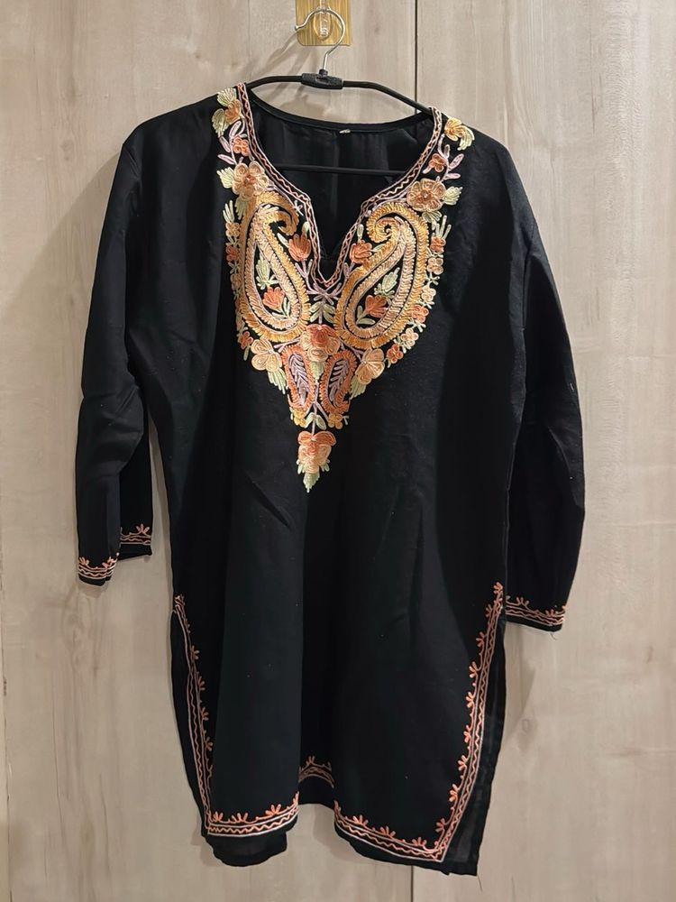 Black Kashmiri Kurti