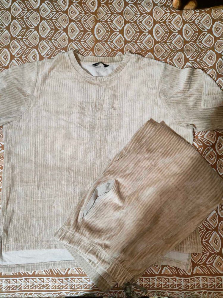 Corduroy T-Shirt &amp; Shorts Set