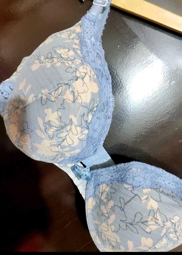 Grey Floral Printed Bra For 34 D Bust