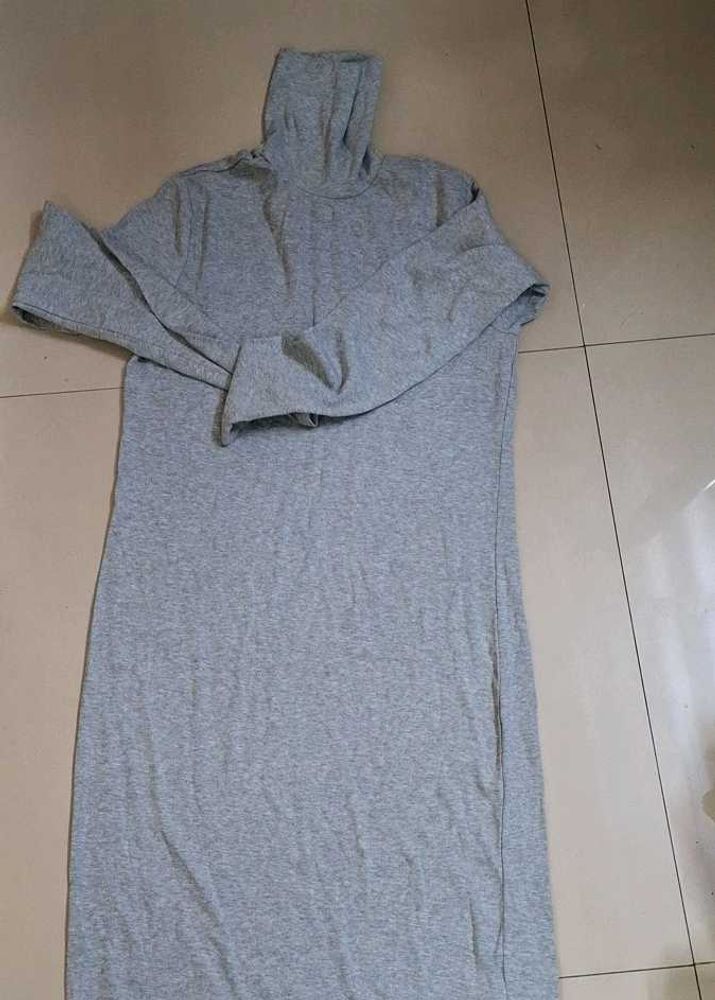 Gray Turtleneck Dress