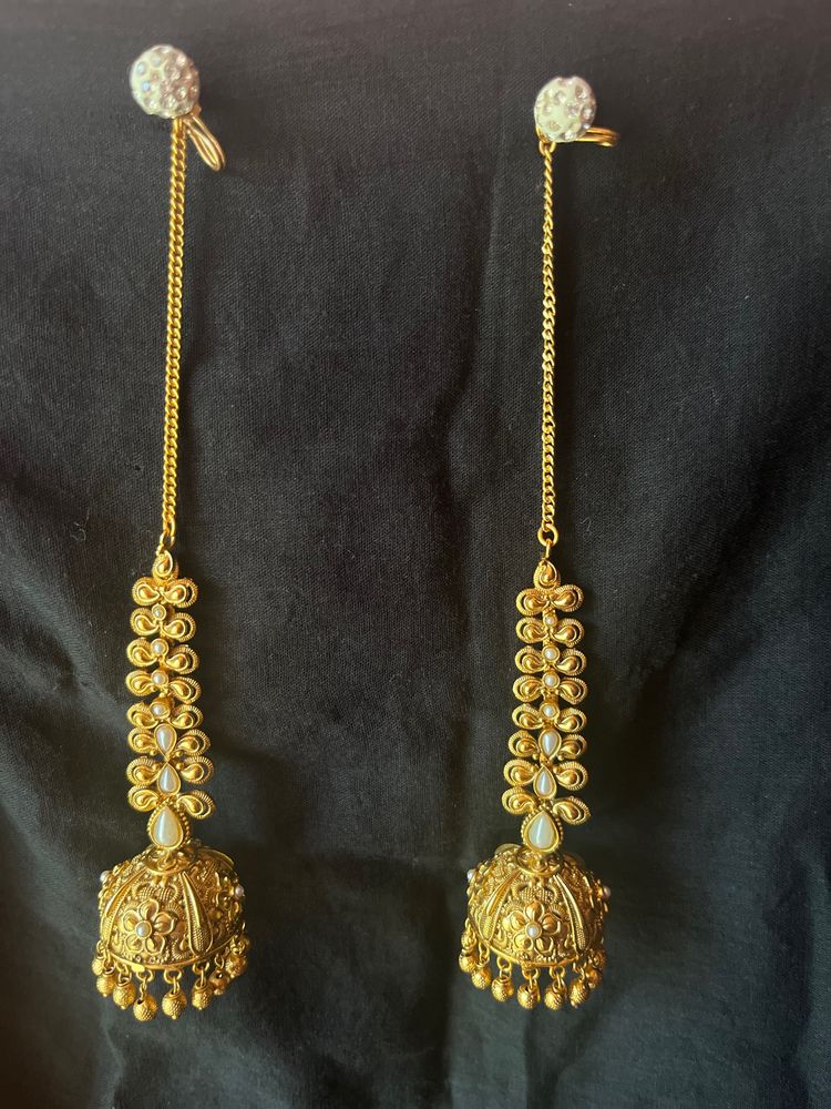 Jhumka With Straight Maati