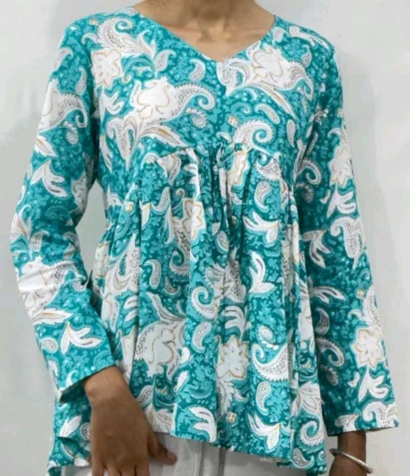 Boho Floral Print Top