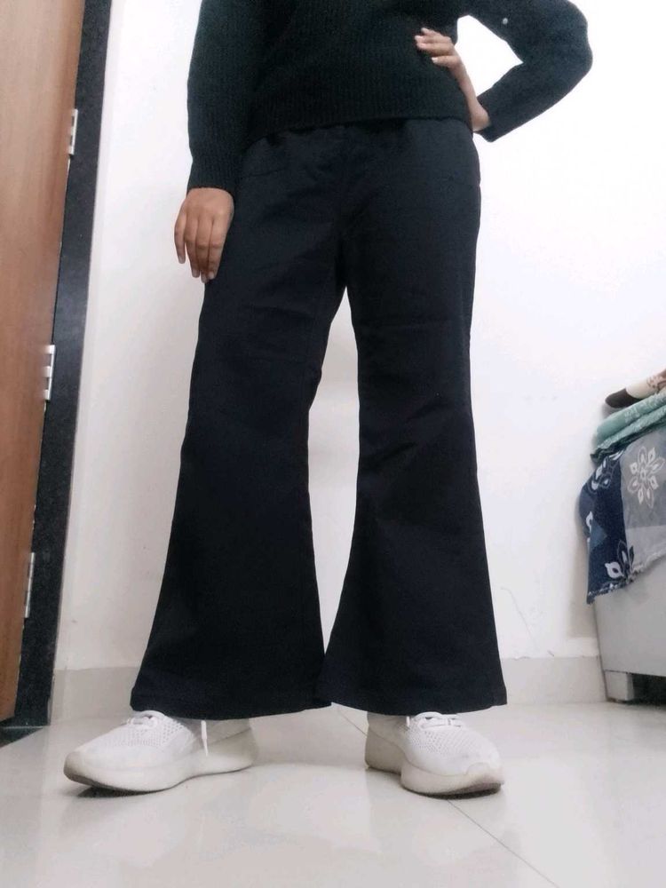 Black Flared Leg Pants