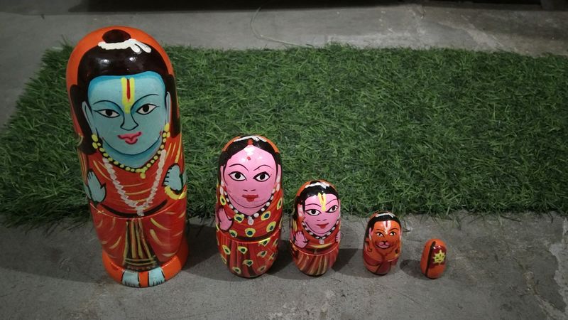 Wooden Colourfull Ramji Family Set