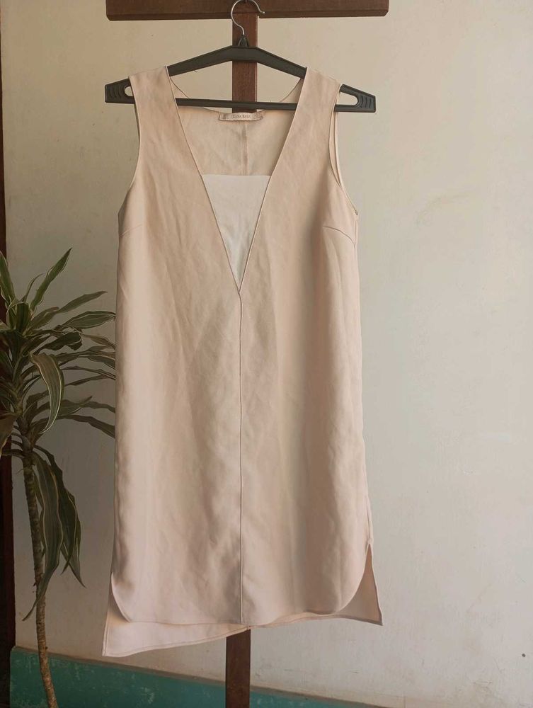 Beige Sleeveless Dress