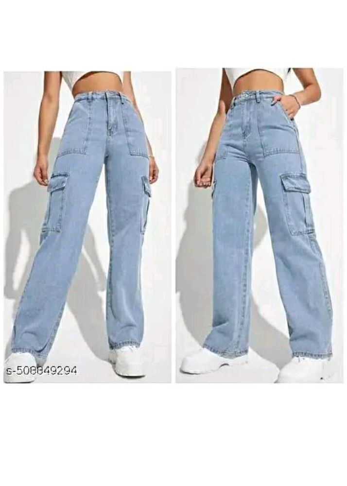 blue 6 pockets  Cargo jeans for women