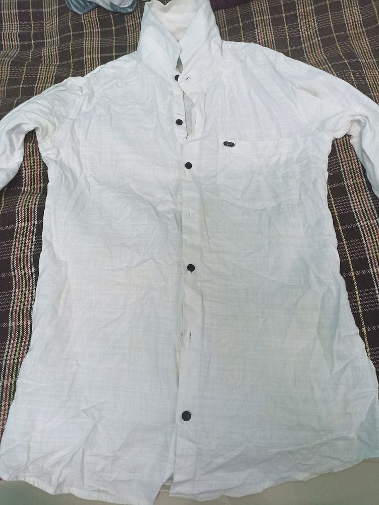 New White Pure Cotton Shirt Size-M