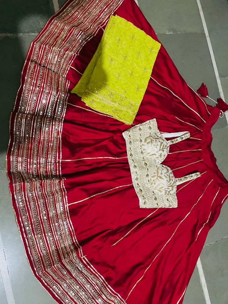 Navratri Style Red Lehenga Set