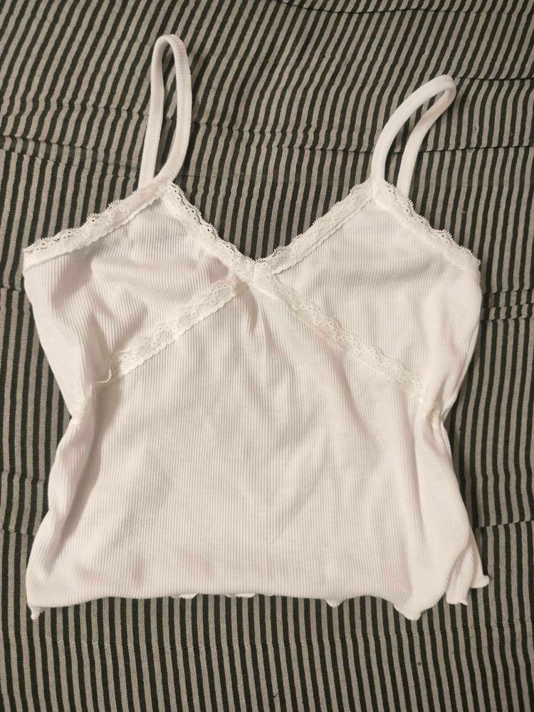 White lace trim top