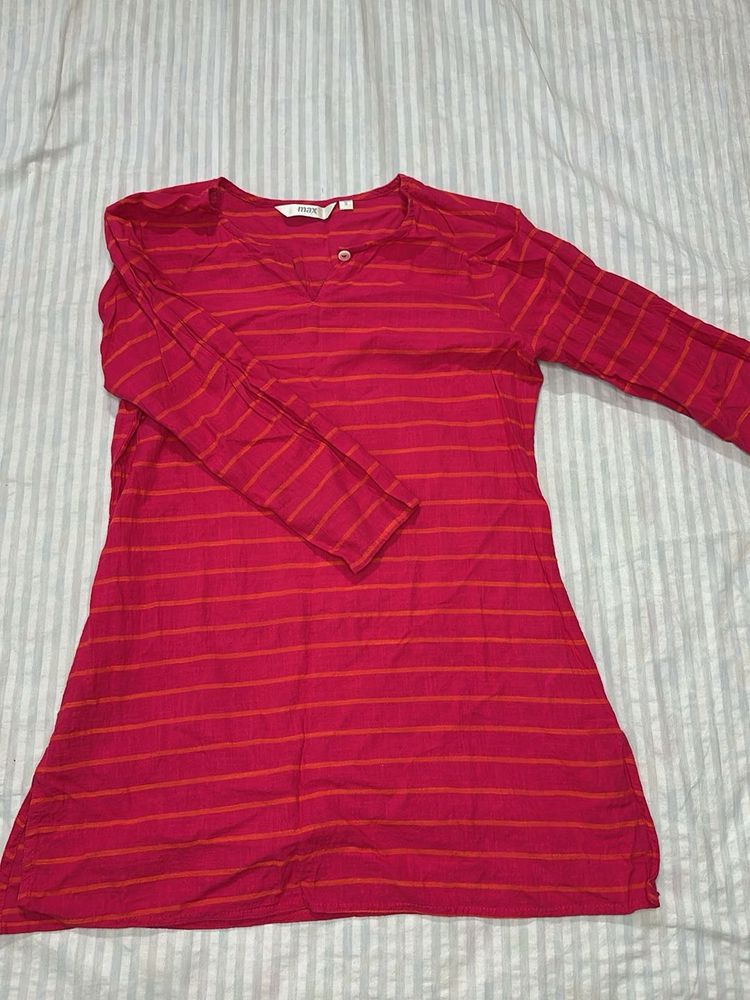 Striped Red Tunic Top