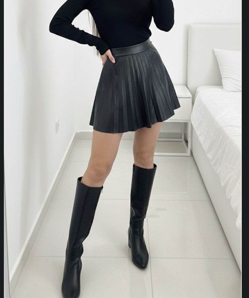 gothic leather mini skirt