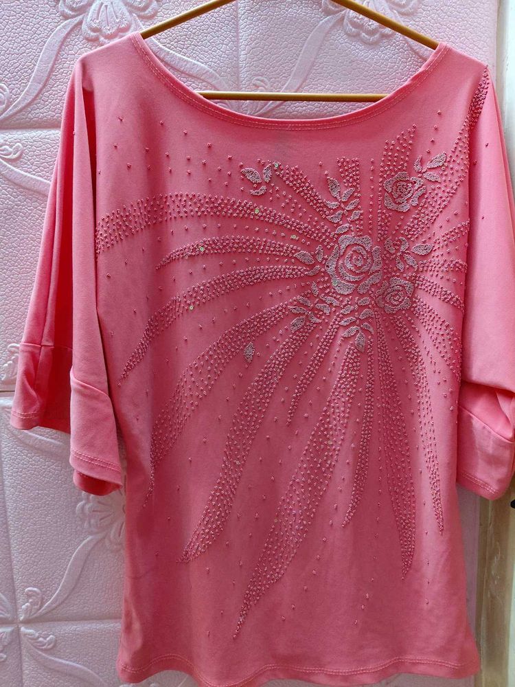 Pink Embellished Top