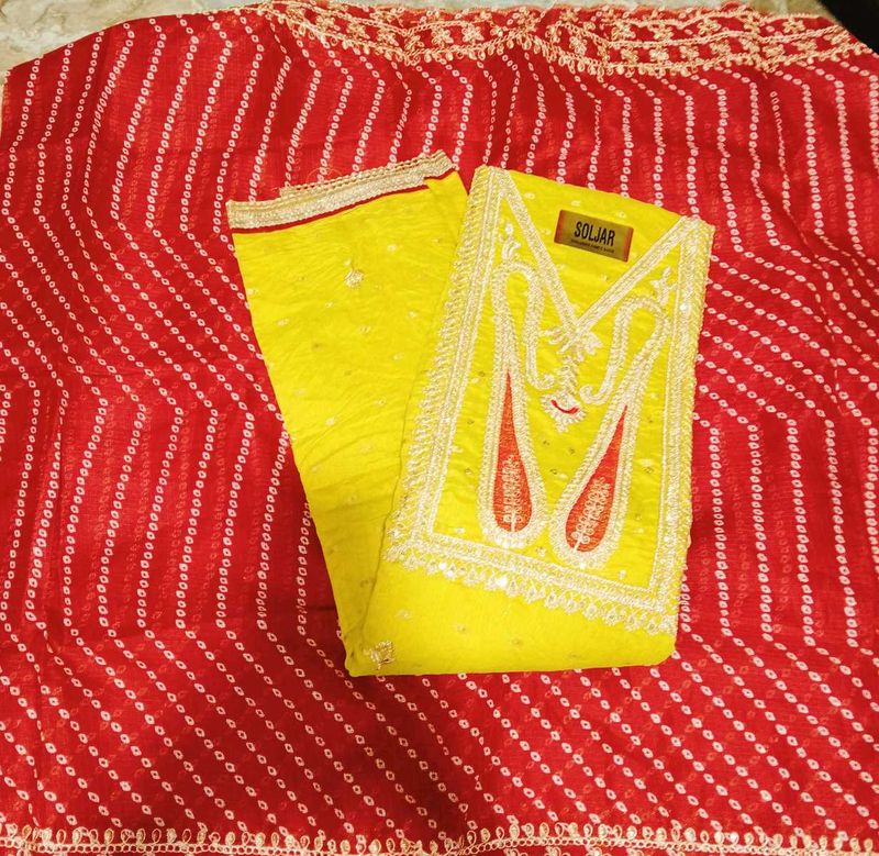 Heavy Embroidery Work Unstitched Suit