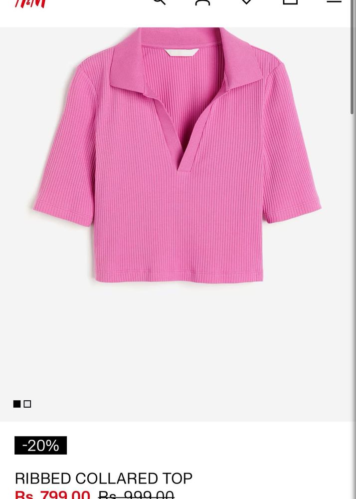 H&amp;M COLLARED CROP TOP
