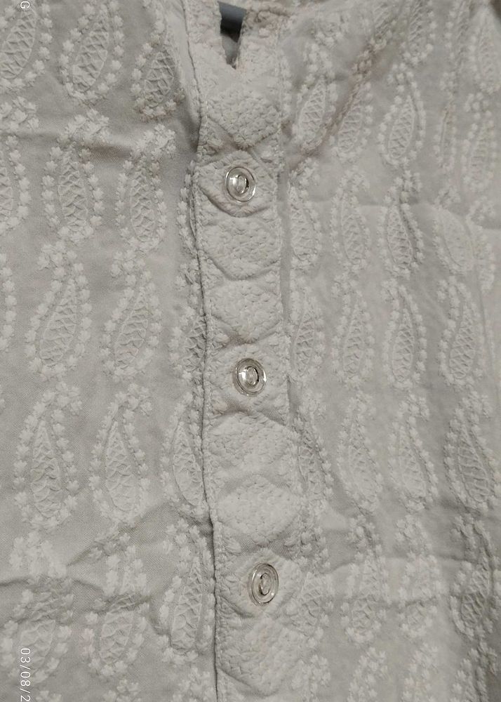 White Embroidery Kurti