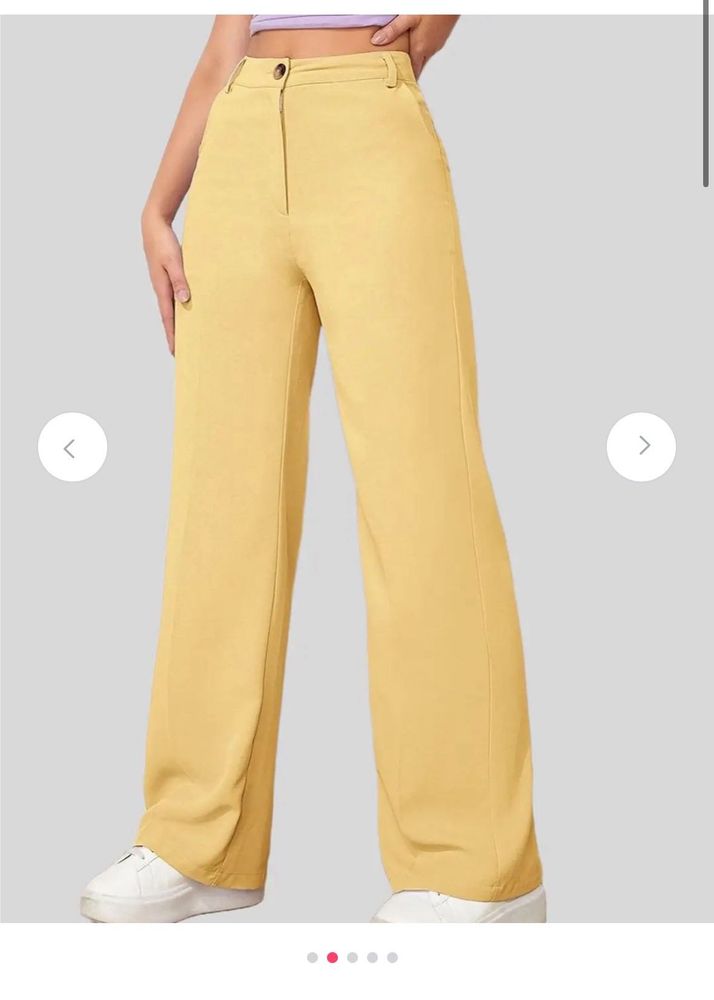 wide leg yellow pant
